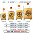1-Piece Tribal Ethnic Geometric Sun Abstract  Suitcase Luggage Cover, Stretch Protective Sleeve