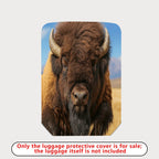 1-Piece Animal Wildlife Nature Scenery Western Landscape Buffalo  Suitcase Luggage Cover, Stretch Protective Sleeve