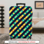 1-Piece Colorful Striped Geometric Pattern Vibrant Abstract Bold  Suitcase Luggage Cover, Stretch Protective Sleeve