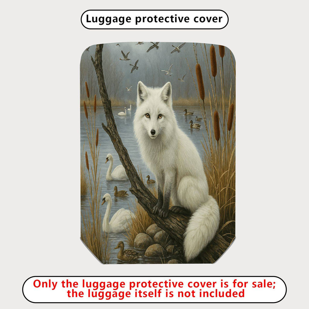 1-Piece Arctic Fox Wildlife Nature Scenic Swans Birds  Suitcase Luggage Cover, Stretch Protective Sleeve