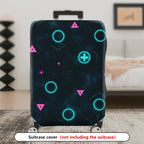 1-Piece Geometric  Techno Futuristic Abstract Pattern  Suitcase Luggage Cover, Stretch Protective Sleeve
