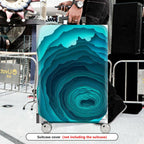 1-Piece Abstract Oceanic Turquoise Layered Depth  Suitcase Luggage Cover, Stretch Protective Sleeve