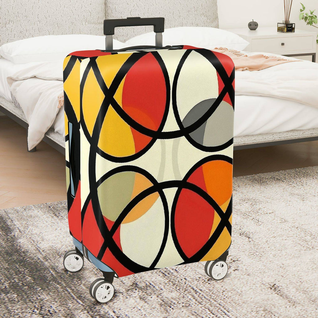 1-Piece Modern Abstract Geometric Colorful Bold Artistic  Suitcase Luggage Cover, Stretch Protective Sleeve