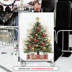 1-Piece Christmas Tree Holiday Festive Cheerful Merry  Suitcase Luggage Cover, Stretch Protective Sleeve