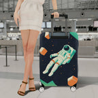 1-Piece Astronaut Space Galaxy Cosmic Floating Cubes  Suitcase Luggage Cover, Stretch Protective Sleeve