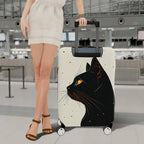 1-Piece Black Cat Orange Eyes Starry Night Cosmic  Suitcase Luggage Cover, Stretch Protective Sleeve