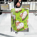 1-Piece Adorable  Sheep Green Pasture Farm Animal Travel  Suitcase Luggage Cover, Stretch Protective Sleeve