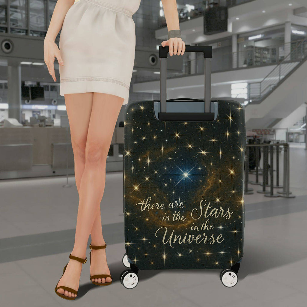 1-Piece Starry Cosmic Universe Galaxy Inspirational Quote Constellation  Suitcase Luggage Cover, Stretch Protective Sleeve