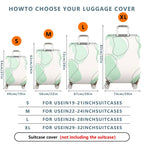 1-Piece Abstract Modern Minimalist Green Line Art  Suitcase Luggage Cover, Stretch Protective Sleeve