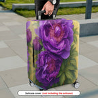 1-Piece Purple Peony Floral Artistic Decorative  Suitcase Luggage Cover, Stretch Protective Sleeve