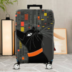 1-Piece Cat Modern Geometric Artistic Colorful  Suitcase Luggage Cover, Stretch Protective Sleeve