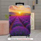 1-Piece Lavender Sunset Field Nature Art Landscape Scenery  Suitcase Luggage Cover, Stretch Protective Sleeve