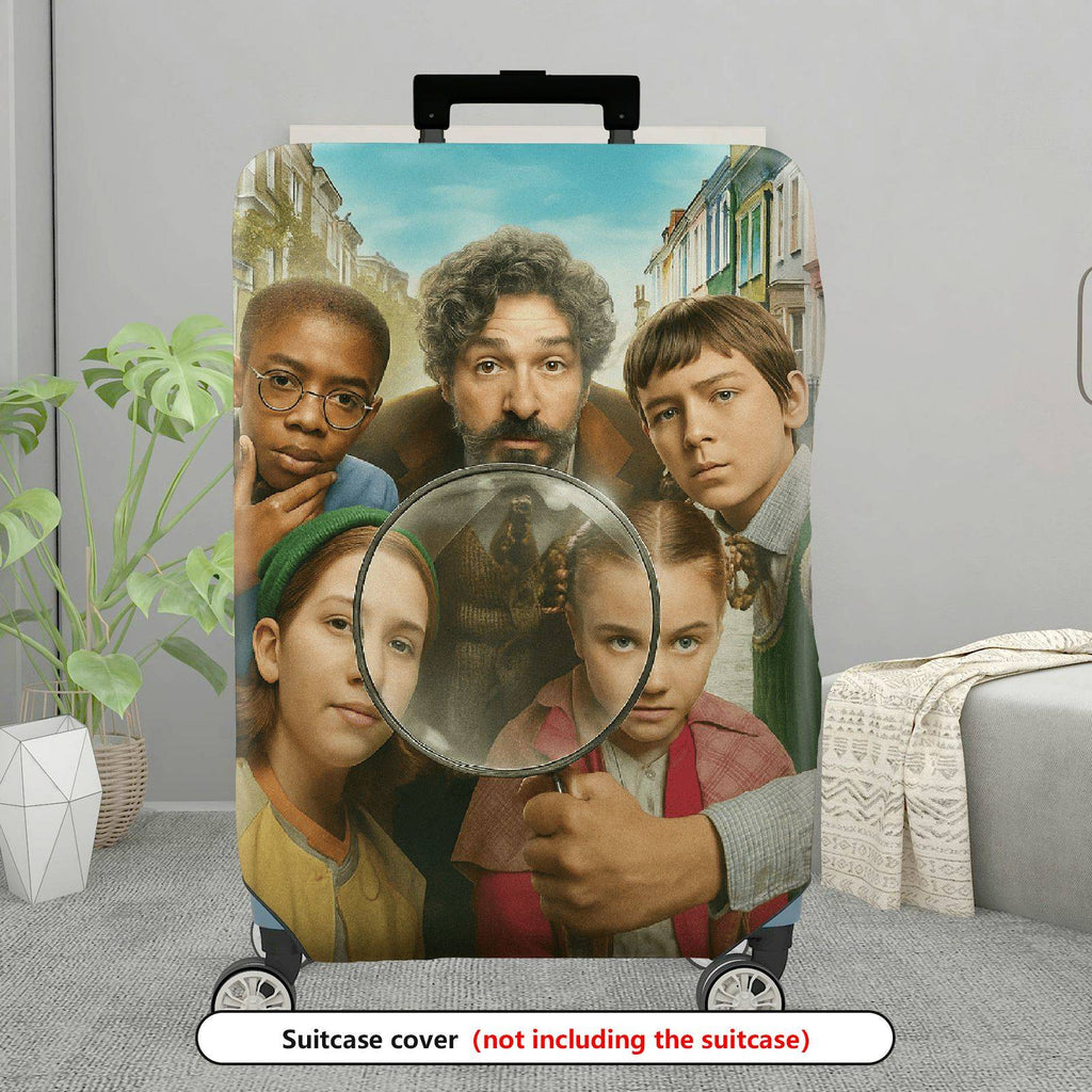 1-Piece Family Nostalgia Vintage Artistic Classic Streets Happy Tour  Suitcase Luggage Cover, Stretch Protective Sleeve