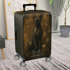 1-Piece Vintage Artistic Cat Floral Mysterious Luxurious  Suitcase Luggage Cover, Stretch Protective Sleeve