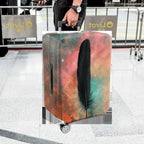 1-Piece Cosmic Dream Feather Galaxy Starry Sky Artistic  Suitcase Luggage Cover, Stretch Protective Sleeve