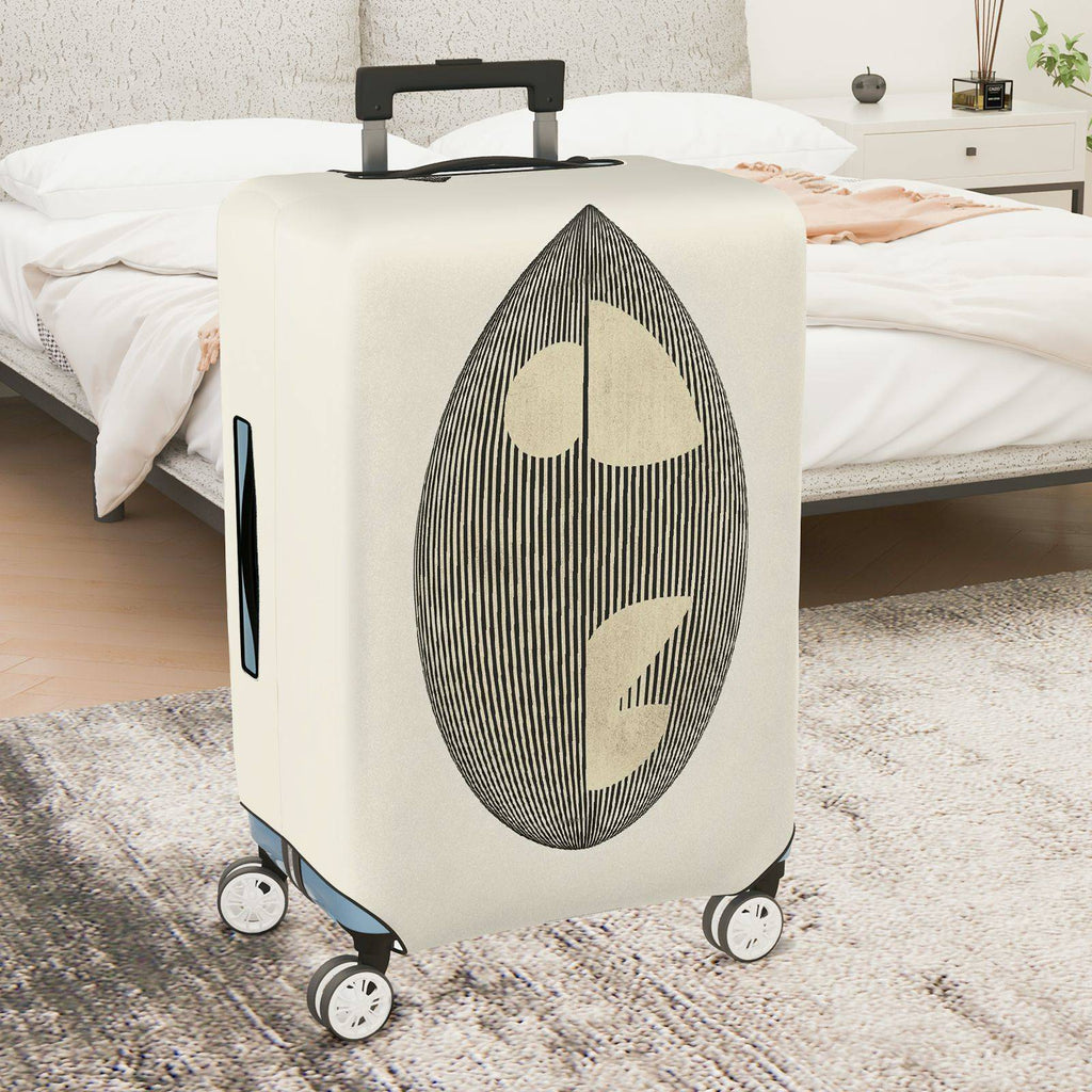 1-Piece Geometric Abstract Black White Minimalist Art Chic Modern  Suitcase Luggage Cover, Stretch Protective Sleeve