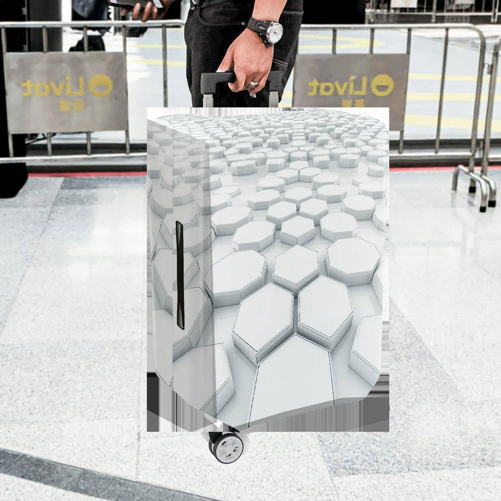 1-Piece Geometric Modern Abstract Monochrome Minimalist  Suitcase Luggage Cover, Stretch Protective Sleeve