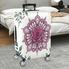 1-Piece Floral Mandala Rose Leaf Artistic Bohemian Spiritual  Suitcase Luggage Cover, Stretch Protective Sleeve