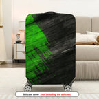 1-Piece Abstract Green Black Artistic Brush Stroke  Suitcase Luggage Cover, Stretch Protective Sleeve
