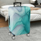1-Piece Abstract Gradient Marble Artistic Ink Aqua Swirl  Suitcase Luggage Cover, Stretch Protective Sleeve