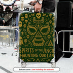 1-Piece Ancient Totem Skull Spirit Text Pyramid Ghost  Suitcase Luggage Cover, Stretch Protective Sleeve