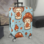 1-Piece Cute Mushroom Autumn Leaf  Printed  Suitcase Luggage Cover, Stretch Protective Sleeve