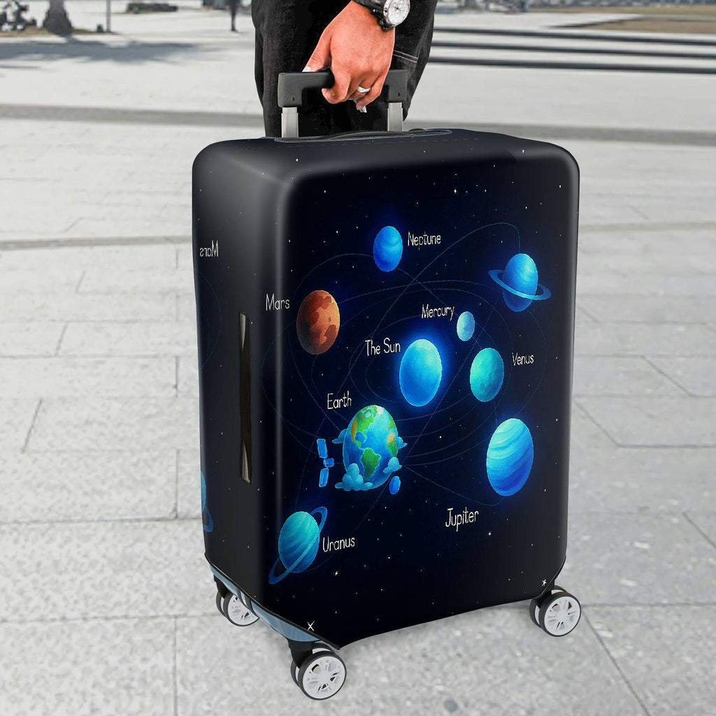1-Piece Solar System Universe Planet Galaxy Astronomical Space  Suitcase Luggage Cover, Stretch Protective Sleeve