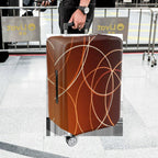 1-Piece Brown Pattern Stylish Modern Geometric Abstract  Suitcase Luggage Cover, Stretch Protective Sleeve