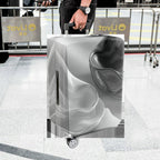 1-Piece Abstract Modern Artistic Minimalist Black White Swirl  Suitcase Luggage Cover, Stretch Protective Sleeve