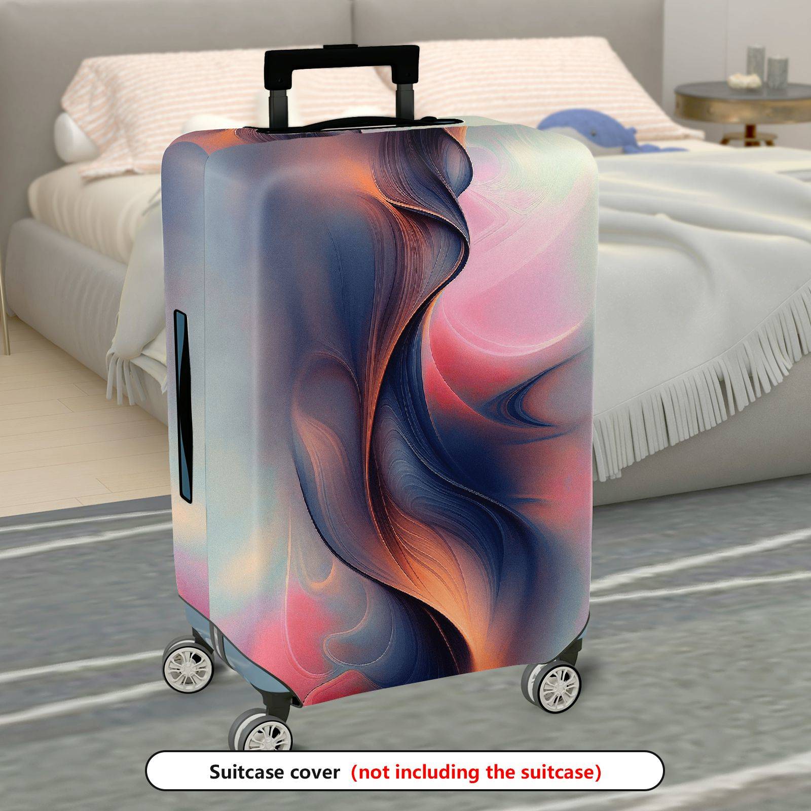 1-Piece Abstract Swirl Colorful Artistic Modern Stylish  Suitcase Luggage Cover, Stretch Protective Sleeve