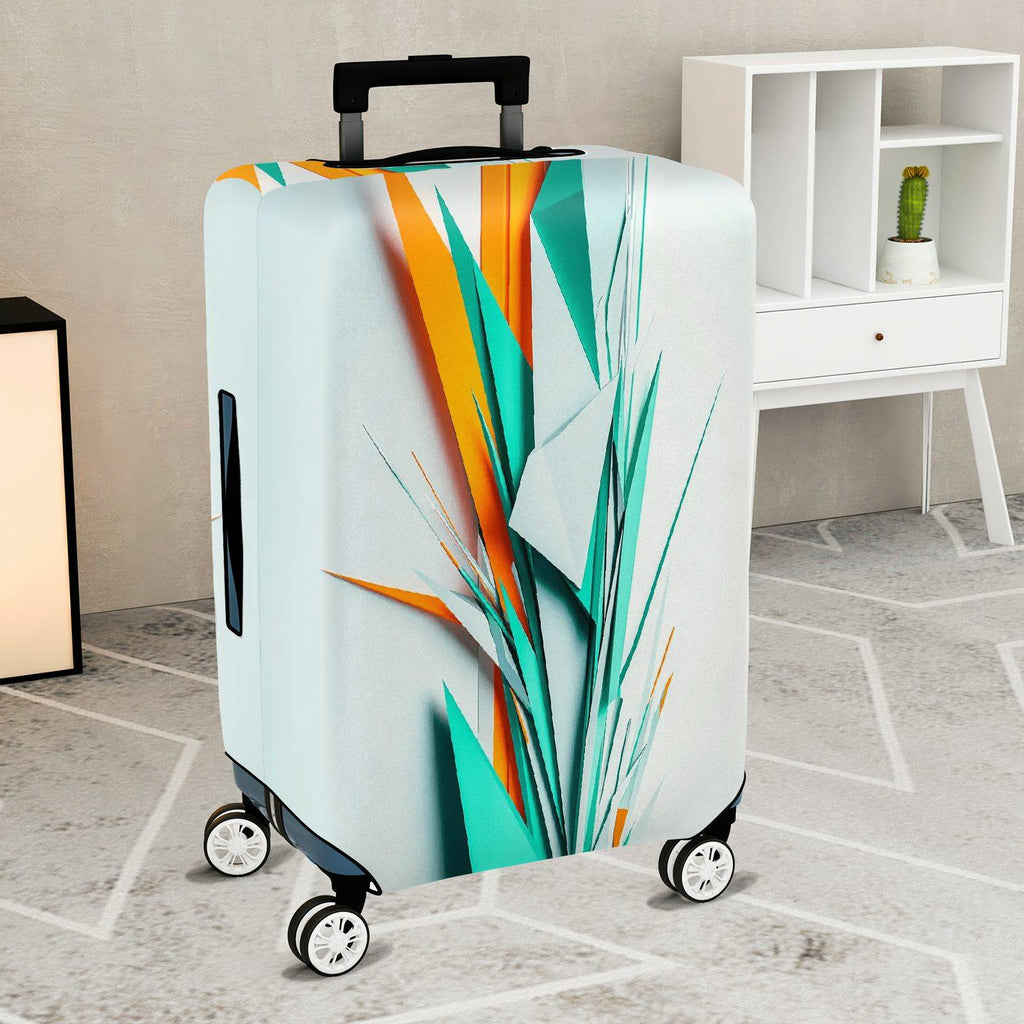 1-Piece Geometric Abstract Modern Colorful Vibrant Artistic  Suitcase Luggage Cover, Stretch Protective Sleeve