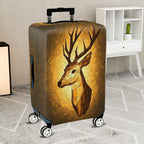 1-Piece Geometric Deer Stag Mosaic Abstract Nature Wildlife  Suitcase Luggage Cover, Stretch Protective Sleeve