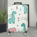 1-Piece Dinosaur  Cute Fun Playful Whimsical  Suitcase Luggage Cover, Stretch Protective Sleeve