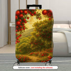 1-Piece Nature Fruit Orchard Landscape Sunset Red Apples  Suitcase Luggage Cover, Stretch Protective Sleeve