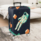 1-Piece Astronaut Space Galaxy Cosmic Floating Cubes  Suitcase Luggage Cover, Stretch Protective Sleeve