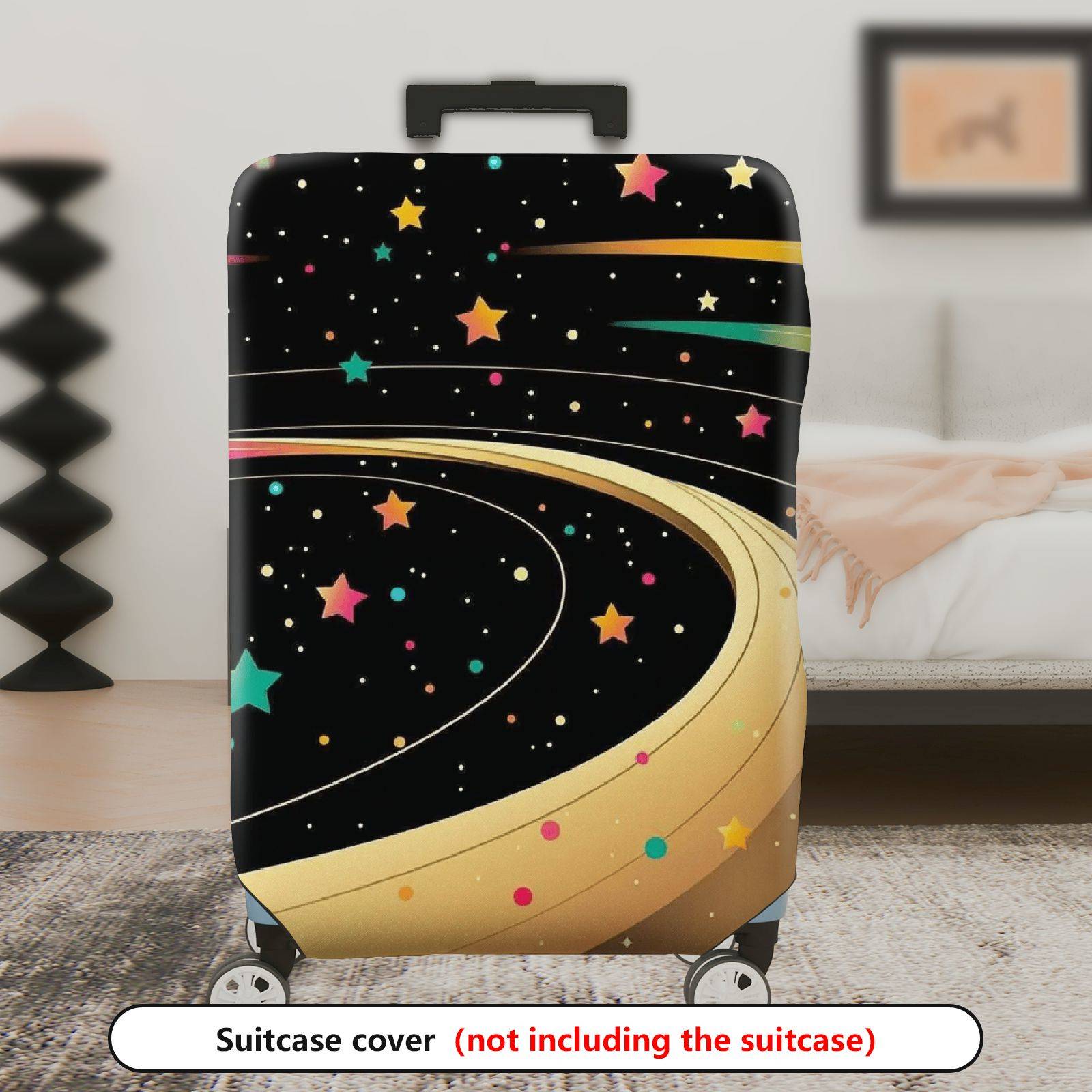 1-Piece Starry Night Cosmic Galaxy Outer Space Traveling  Suitcase Luggage Cover, Stretch Protective Sleeve