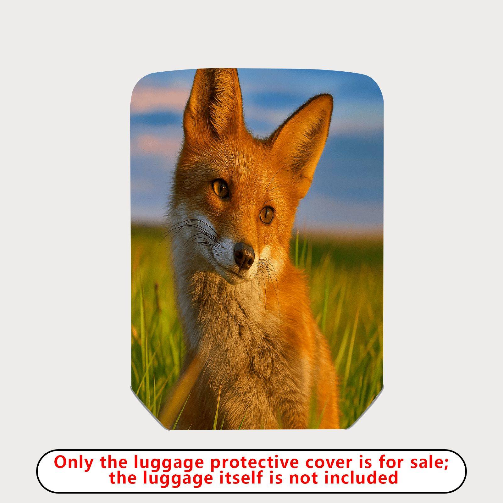 1-Piece Animal Nature Sunset Fox Wildlife  Suitcase Luggage Cover, Stretch Protective Sleeve