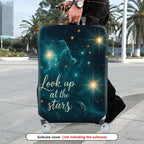 1-Piece Starry Night Cosmic Universe Inspirational Quote  Suitcase Luggage Cover, Stretch Protective Sleeve