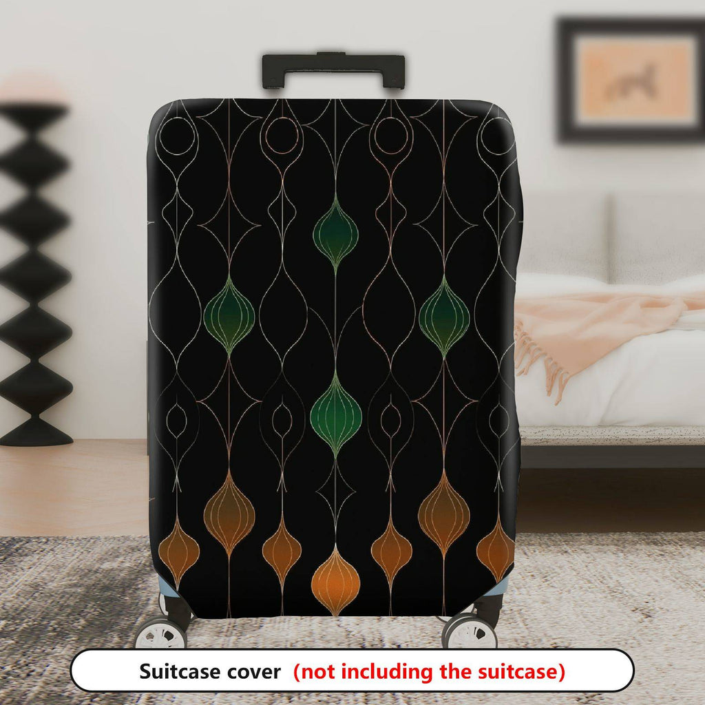 1-Piece Abstract Retro Geometric Minimalist Colorful  Suitcase Luggage Cover, Stretch Protective Sleeve