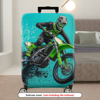 1-Piece Adventure Motorbike Rider Splash Thrill Action  Suitcase Luggage Cover, Stretch Protective Sleeve