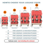 1-Piece Reindeer Snowflake Winter Red Cute Holiday  Suitcase Luggage Cover, Stretch Protective Sleeve
