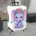 1-Piece Cute Elephant Flower Butterfly  Suitcase Luggage Cover, Stretch Protective Sleeve