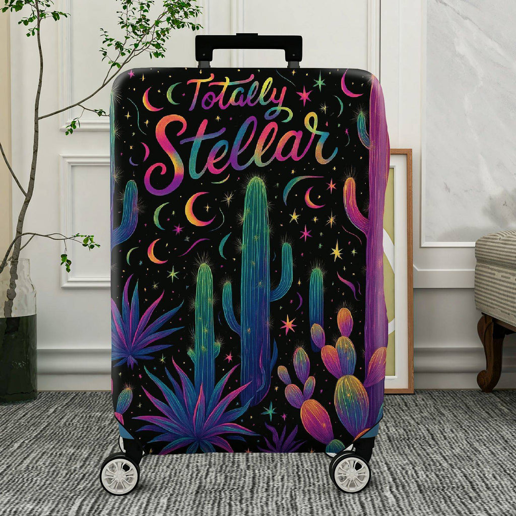 1-Piece Cosmic Cactus Starry Desert Night Travel  Suitcase Luggage Cover, Stretch Protective Sleeve