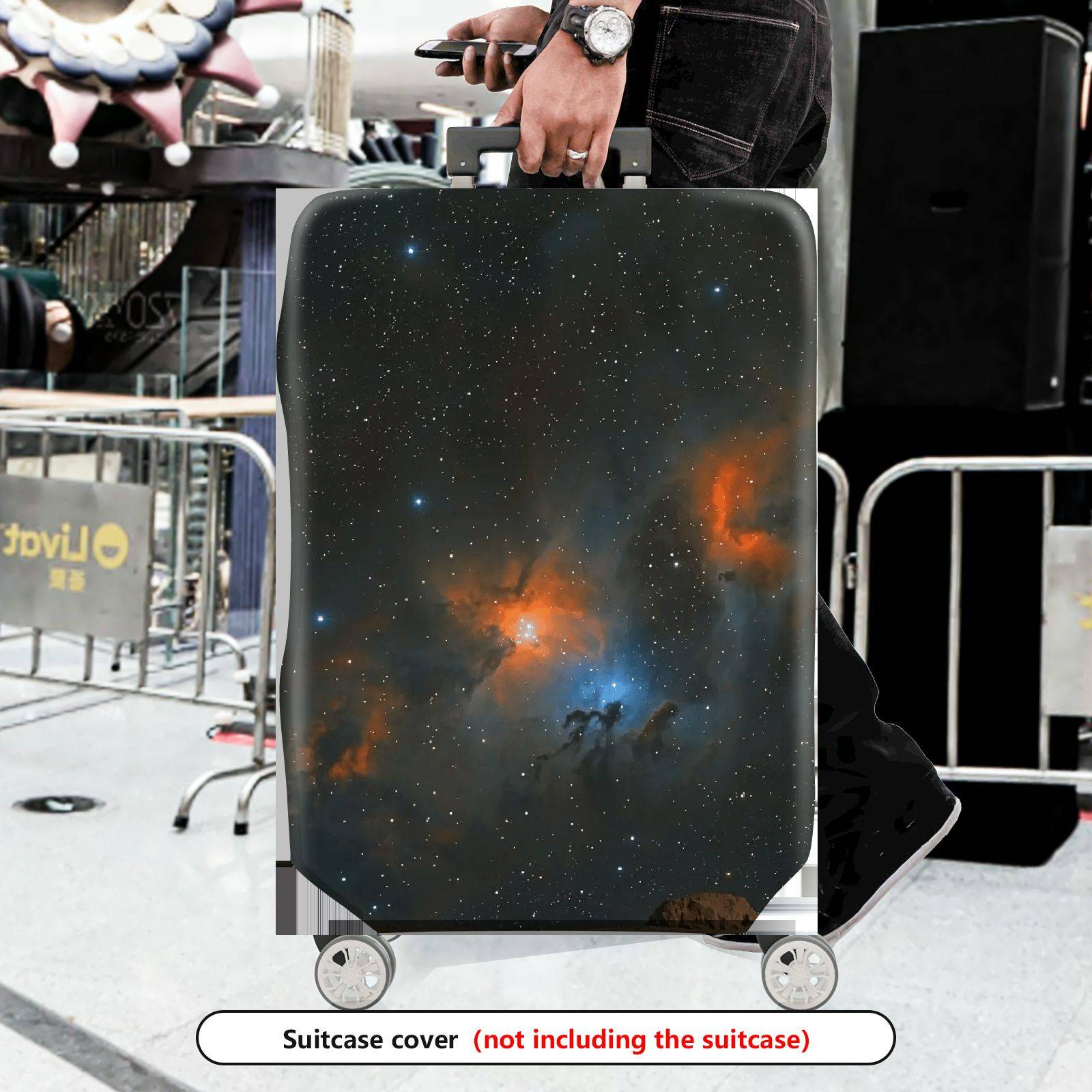 1-Piece Nebula Galaxy Starry Space Universe Cosmic  Suitcase Luggage Cover, Stretch Protective Sleeve