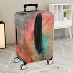 1-Piece Cosmic Dream Feather Galaxy Starry Sky Artistic  Suitcase Luggage Cover, Stretch Protective Sleeve