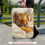 1-Piece Animal Tiger Rabbit Cozy Cute Stylish Warm  Suitcase Luggage Cover, Stretch Protective Sleeve