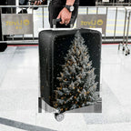 1-Piece Christmas Snow Tree Festive Winter Holiday  Suitcase Luggage Cover, Stretch Protective Sleeve