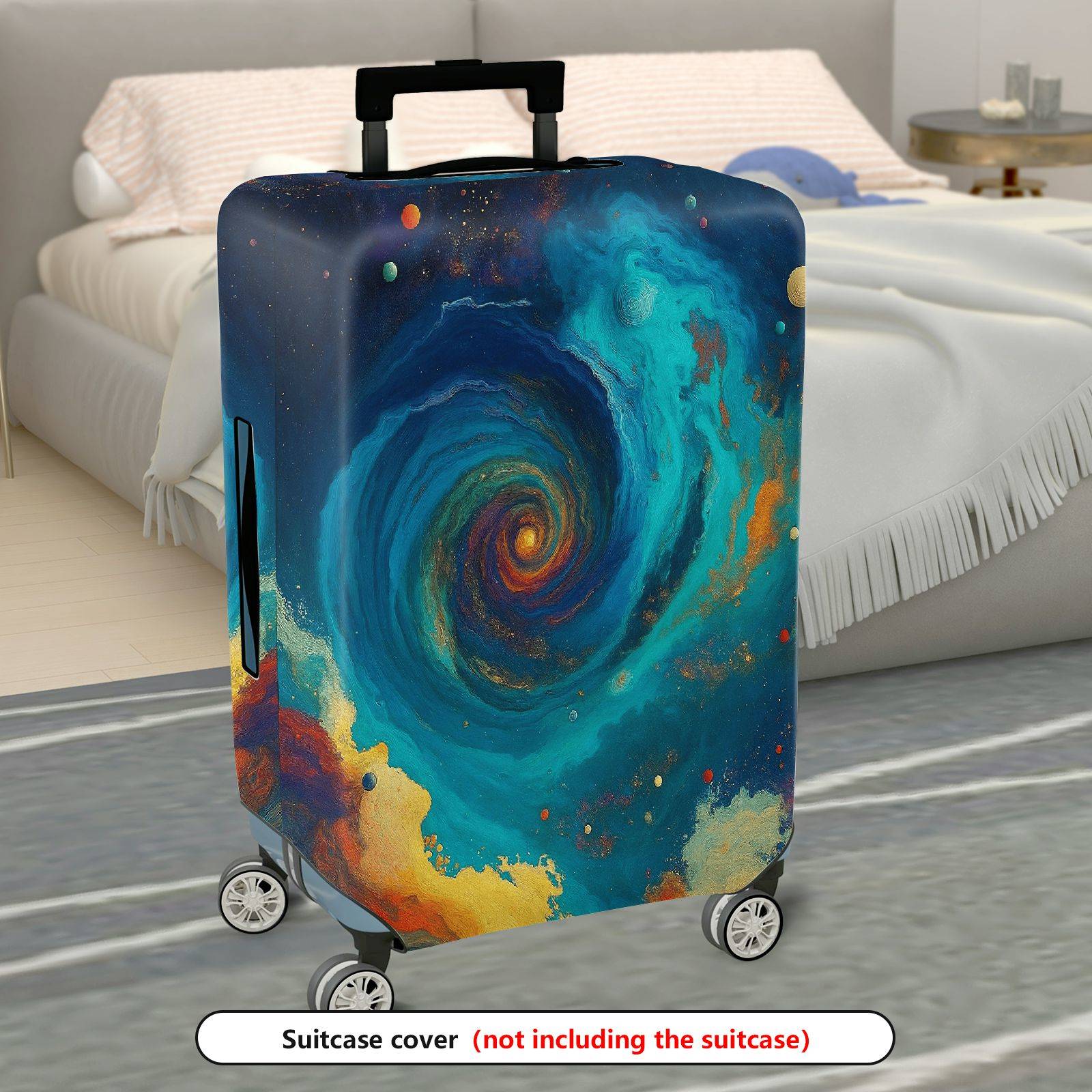 1-Piece Galaxy Swirl Cosmic Nebula Space Planet  Suitcase Luggage Cover, Stretch Protective Sleeve