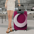 1-Piece Modern Geometric Elegant Stylish Unique Burgundy  Suitcase Luggage Cover, Stretch Protective Sleeve
