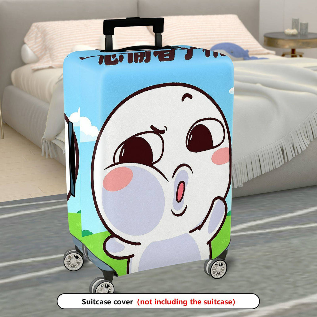 1-Piece Fun Expression Sky Landscape Humor Cute  Suitcase Luggage Cover, Stretch Protective Sleeve
